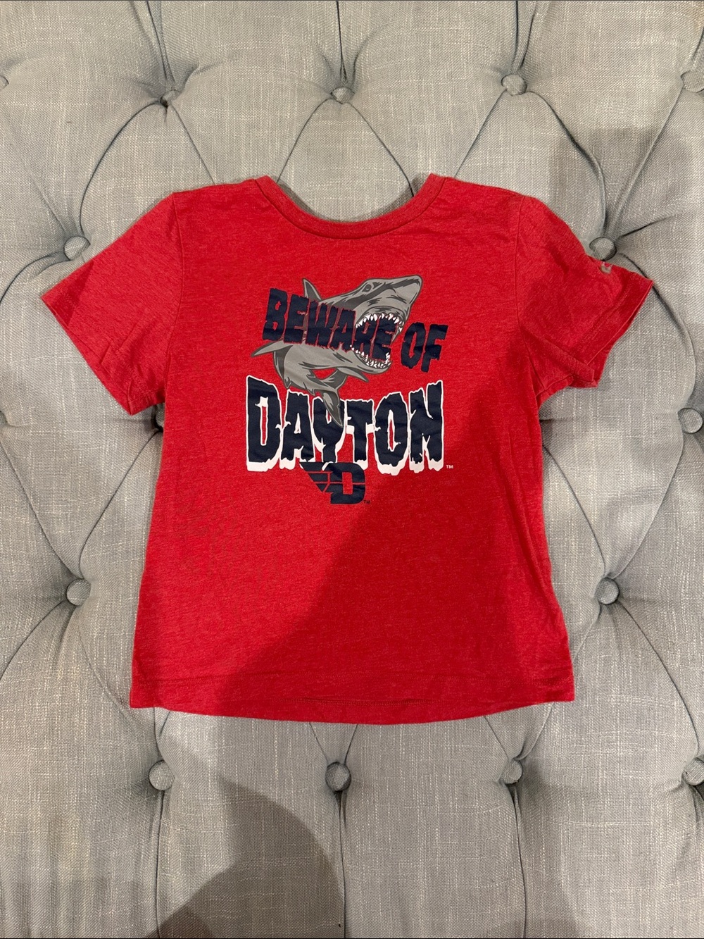 Colosseum Red Kids' 'Beware of Dayton' Shark Graphic Tee
